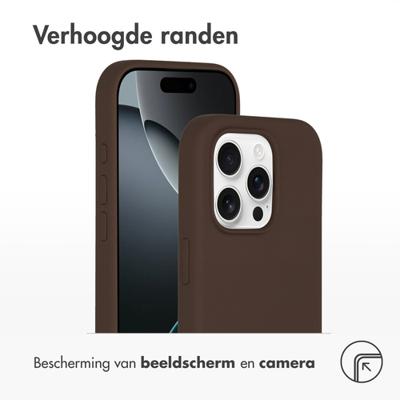 Accezz Liquid Silicone Backcover met MagSafe iPhone 16 Pro Max Telefoonhoesje Bruin
