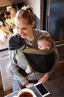 Kleine sjaal zonder knoop LOVE RADIUS antraciet olijf - thumbnail