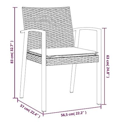 Tuinstoelen 2 st met kussens 56,5x57x83 cm poly rattan bruin Tuinstoelen 2 st met kussens 56,5x57x83 cm poly rattan bruin