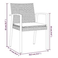 Tuinstoelen 2 st met kussens 56,5x57x83 cm poly rattan bruin - thumbnail