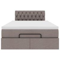 Ottoman bed met matras 90x190cm stof taupe - thumbnail