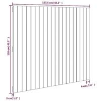 Wandhoofdbord 127,5x3x110 cm massief grenenhout zwart - thumbnail