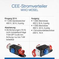 AS Schwabe MIXO Adapter MOSEL 60525 CEE-stroomverdeler 400 V 32 A - thumbnail