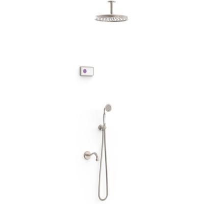 Regendouche set electronisch Tres Shower Technology Classic | Inbouw | Thermostaatkraan | 3-weg | Vintage | RVS look