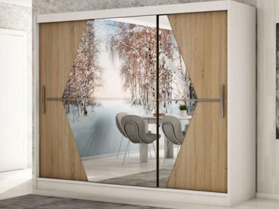 Kast BOLIVAR 3 schuifdeuren 250 cm wit/sonoma Kast BOLIVAR 3 schuifdeuren 250 cm wit/sonoma