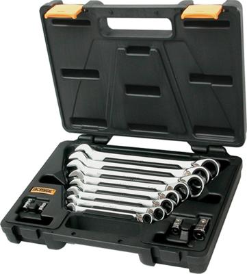 IRONSIDE 117335 Ringsleutel met ratelset Sleutelbreedte (metrisch) 8 - 19 mm