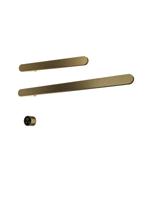 Hotbath &MORE set van 2 rails RASS80 SOFT SQUARE 80 en RASS50 SOFT SQUARE 50 cm met separate schakelaar en inbouw element Geborsteld Messing PVD (RASS50+RASS80BBP) - thumbnail