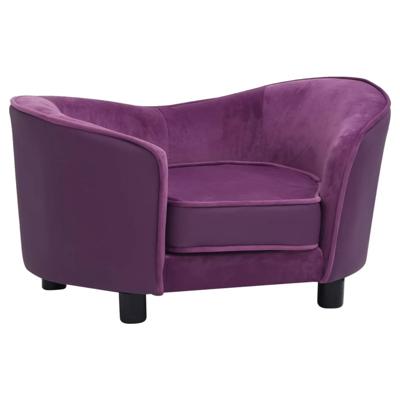 VidaXL Hondenbank 69x49x40 cm pluche en kunstleer bordeauxrood