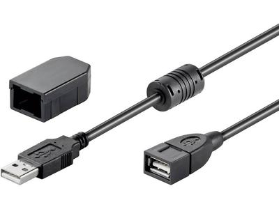 Goobay 93284 USB 2.0 Hi-Speed verlengkabel met veiligheidsclip, 2 m zwart