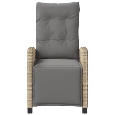 Tuinstoelen 2 st verstelbaar voetensteun poly rattan beige mix - thumbnail