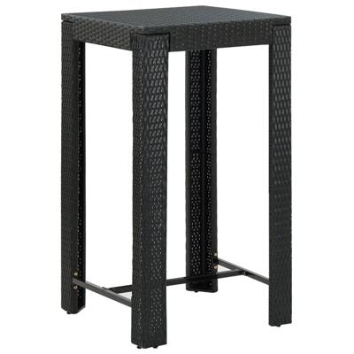 VidaXL Tuinbartafel 60,5x60,5x110,5 cm poly rattan zwart