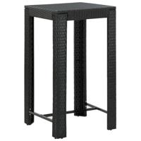 VidaXL Tuinbartafel 60,5x60,5x110,5 cm poly rattan zwart - thumbnail