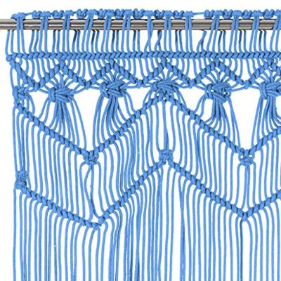 VidaXL Gordijn macramé 140x240 cm katoen blauw VidaXL Gordijn macramé 140x240 cm katoen blauw