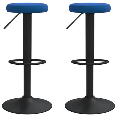 VidaXL Barkrukken 2 st fluweel blauw