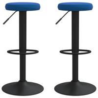 VidaXL Barkrukken 2 st fluweel blauw - thumbnail