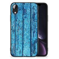 Apple iPhone XR Houten Print Telefoonhoesje Wood Blue - thumbnail