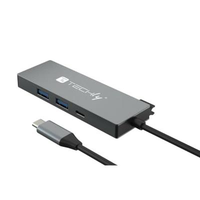 Techly IUSB32C-HUB4HPD laptop dock & poortreplicator Bedraad