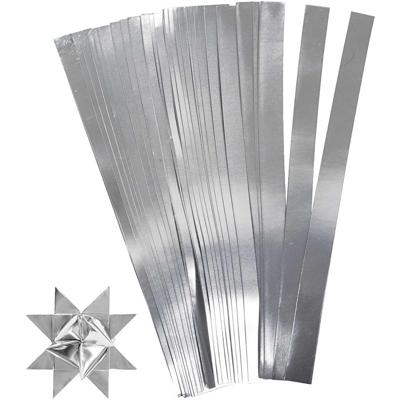 Creativ Company Vlechtstroken, l: 45 cm, d 4,5 cm, b: 10 mm, zilver, 100 stroken/ 1 doos