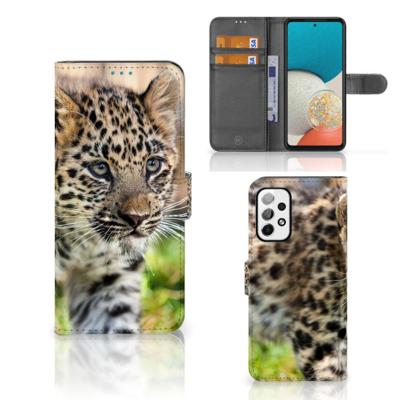 Samsung Galaxy A73 5G | Telefoonhoesje | Met pasjeshouder | Baby Luipaard Samsung Galaxy A73 5G | Telefoonhoesje | Met pasjeshouder | Baby Luipaard