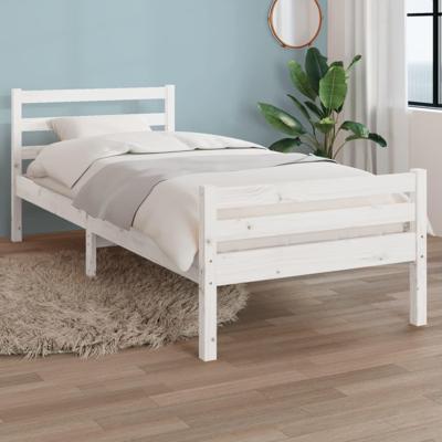 Bedframe massief hout wit 100x200 cm Bedframe massief hout wit 100x200 cm
