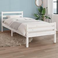 Bedframe massief hout wit 100x200 cm - thumbnail