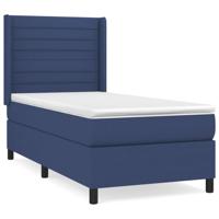 Boxspring met matras stof blauw 100x200 cm - thumbnail