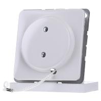 Jung CD500 trekschakelaar wissel met inzetplaat wit Z 506 NUZVWW - thumbnail