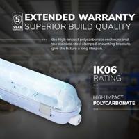 LED TL armatuur 120cm - T8 (G13) - 18 Watt 1980 lumen (110lm/W) - 3000K warm wit (830) - Koppelbaar - Flikkervrij - IP65 waterdicht - LED TL Lamp - thumbnail