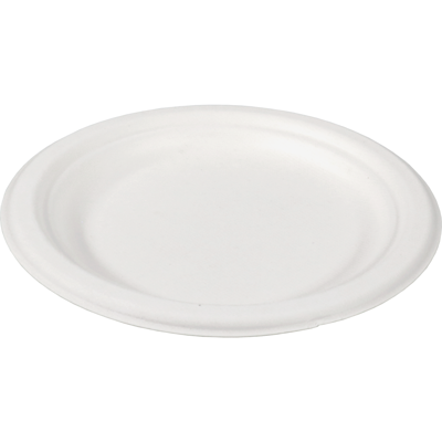 Depa Bord | rond | 1-vaks | bagasse (suikerrietpulp) | Ø18cm | wit | 500 stuks