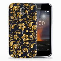 Nokia 1 | TPU Case | Gouden Bloemen - thumbnail