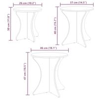 Salontafel 3 pcs Wit 46 x 46 x 47 cm Massief grenenhout - thumbnail
