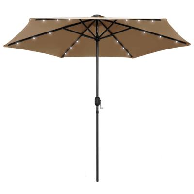 VidaXL Parasol met led-verlichting en aluminium paal 270 cm taupe