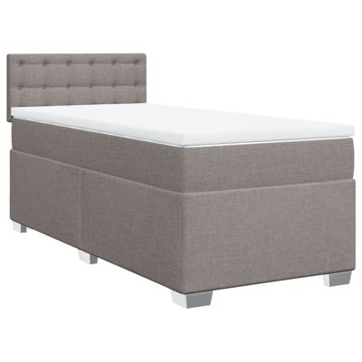 Boxspring met matras stof taupe 90x190 cm