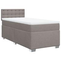 Boxspring met matras stof taupe 200x200 cm - thumbnail