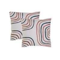 Kussenset Home ESPRIT Regenboog 45 x 5 x 45 cm (2 Stuks) - thumbnail