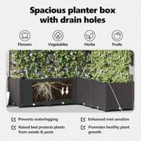 VidaXL Tuin bloempot 5 pcs zwart staal - thumbnail