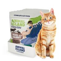 ANIMAL ISLAND Veal with rabbit Fillets in broth - nat kattenvoer - 12x85g - thumbnail