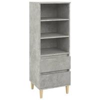 Hoge kast 40x36x110 cm bewerkt hout betongrijs - thumbnail
