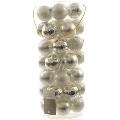 Kerstbal glas mix zilver dia 6 cm assortie Decoris - Decoris