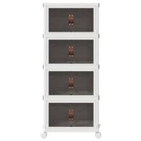 VidaXL Opbergbox stapelbaar met wielen 4-laags 28 l 48x29,5x112,5 cm - thumbnail