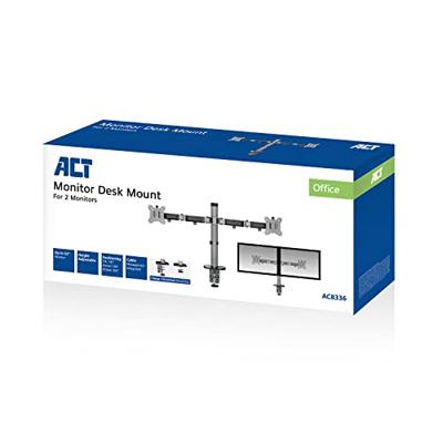 ACT Monitorarm 32" office, 2 schermen, zilver