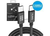 2 FlinQ 100W Snellader USB C Oplaadkabels - USB C naar USB C - 2 Meter - thumbnail