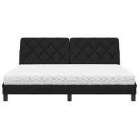 Bed met matras stof zwart 180x200 cm - thumbnail