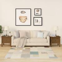 Bijzettafels 2 st 40x40x39 cm massief grenenhout honingbruin - thumbnail