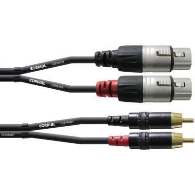 Cordial CFU 1,5 FC Audio Adapterkabel [2x XLR-bus - 2x Cinch-stekker] 1.50 m Zwart