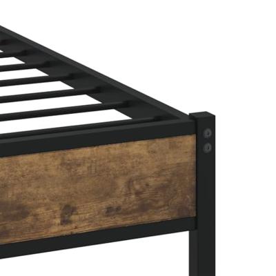 Bedframe zonder matras metaal gerookt eikenkleurig 150x200 cm