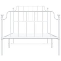 Bedframe met hoofd- en voeteneindemetaal wit 90x200 cm - thumbnail
