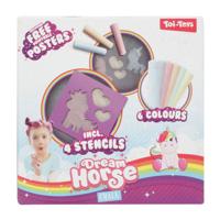 Toi Toys Unicorn stoepkrijt + sjablonen - thumbnail