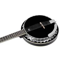 Ortega OBJ350/6-SBK Raven Series Satin Black 6-snarige banjo met gigbag - thumbnail
