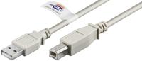Goobay 50831 USB 2.0 Hi-Speed kabel met USB-certificaat, type B, grijs, 2m lengte - thumbnail